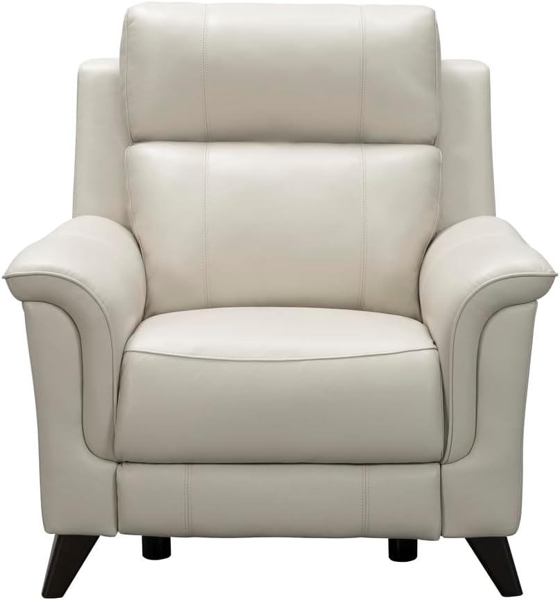 Laurel Cream Leather Wood Contemporary Recliner Chair