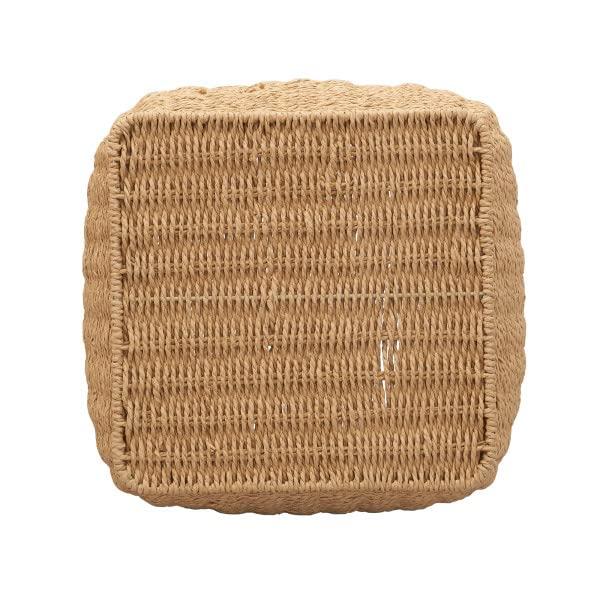 Household Essentials Basket with Handles Seagrass: Handwoven Round Storage, Brown Decorative Wicker, 14" Height
