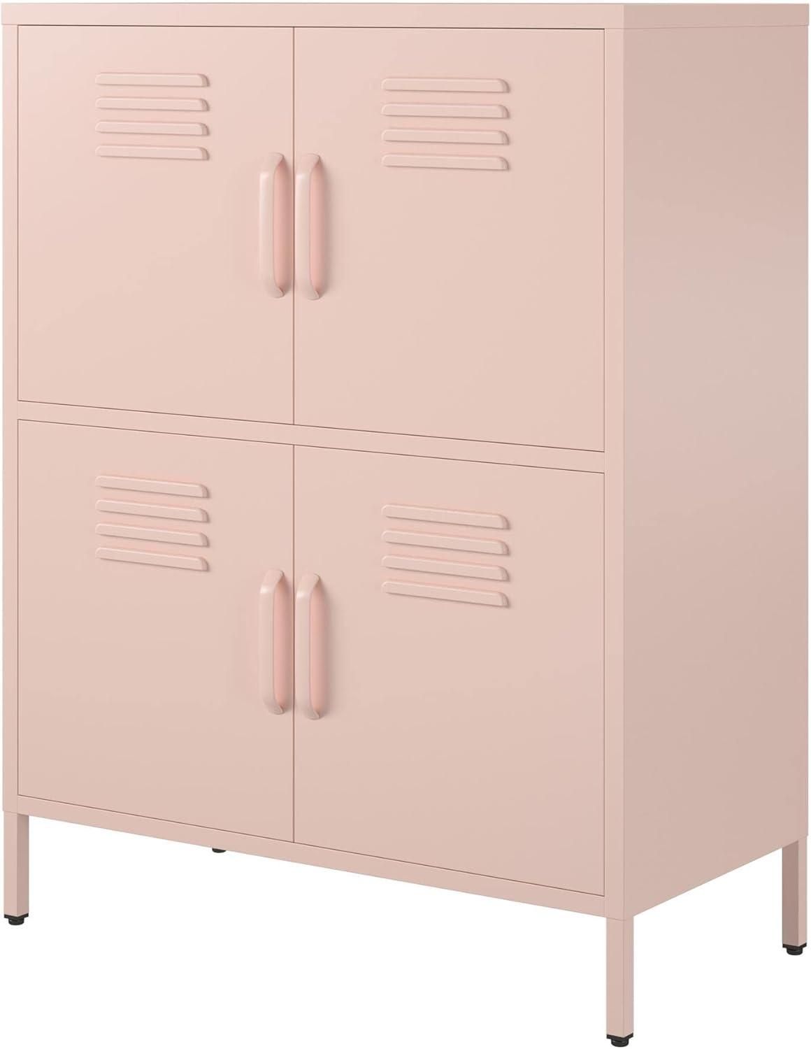 RealRooms Shadwick 4 Door Metal Locker Storage Cabinet