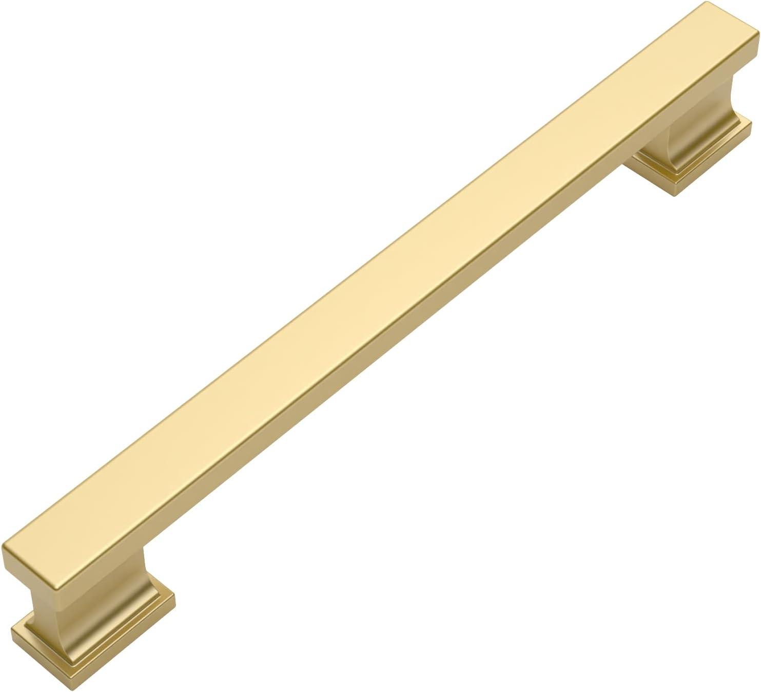 Brushed Brass 8" Transitional Cabinet Bar Pulls with Mounting Hardware