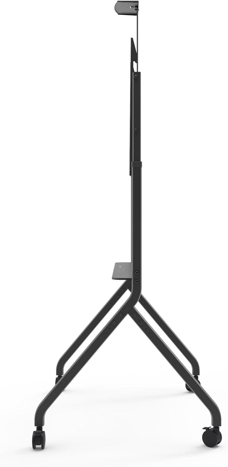 Kanto MTP100 Heavy Duty Height Adjustable Rolling TV Stand / AV Cart for 55" - 100" Screens up to 200 lbs (90.9kg)| Tray & Camera Shelf | VESA sizes from 200x200 to 900x600