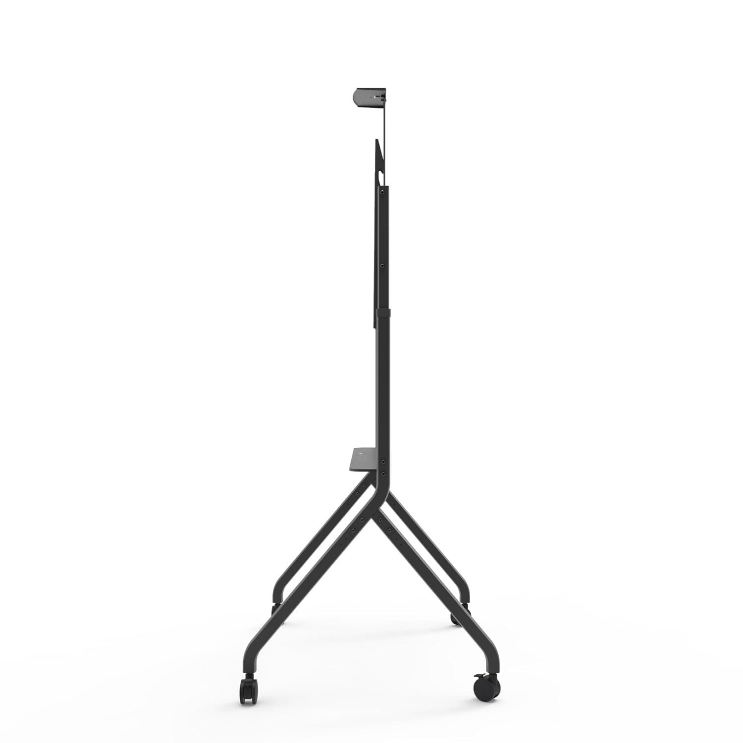 Kanto MTP100 Heavy Duty Height Adjustable Rolling TV Stand / AV Cart for 55" - 100" Screens up to 200 lbs (90.9kg)| Tray & Camera Shelf | VESA sizes from 200x200 to 900x600