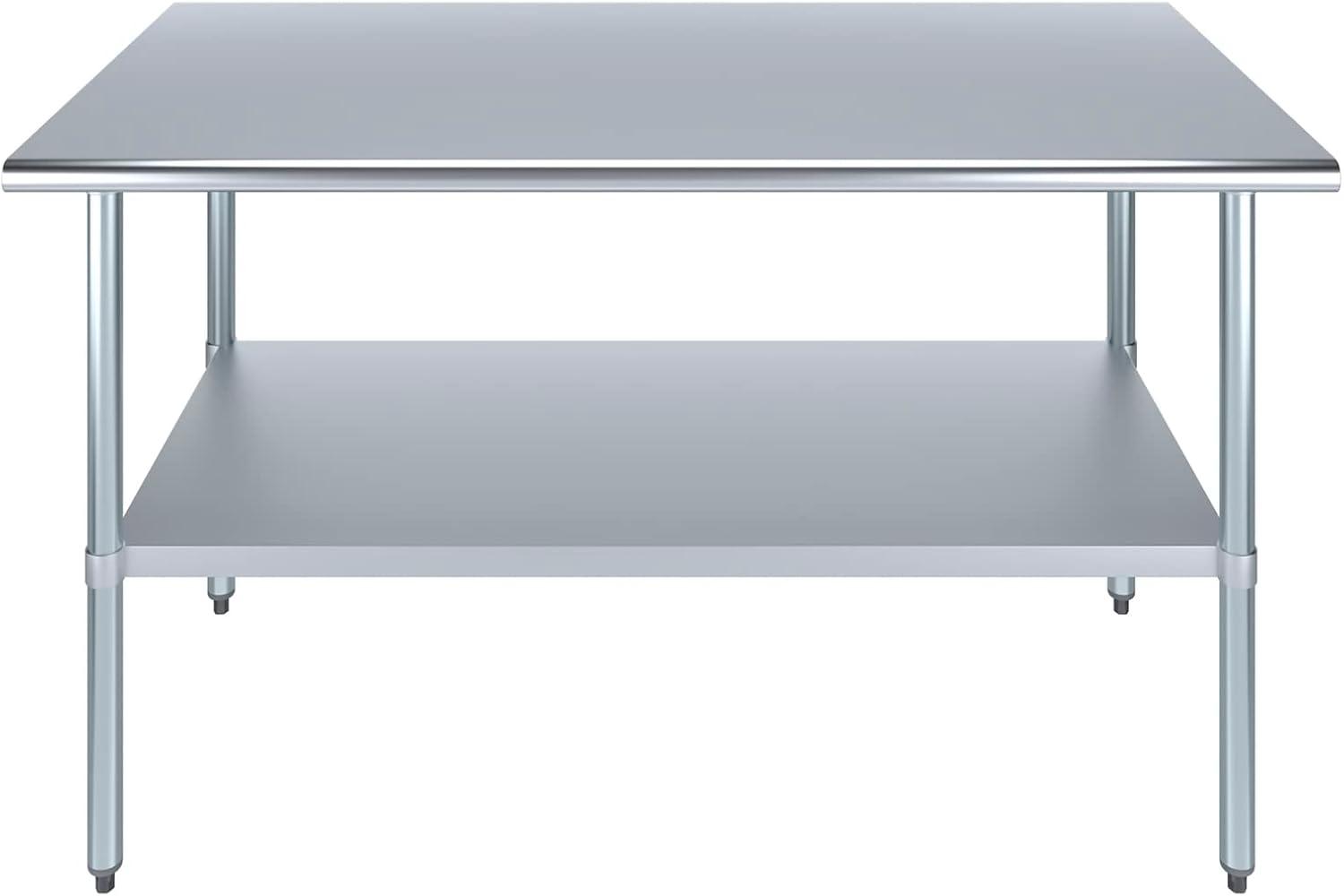 Stainless Steel Work Table with Undershelf. Metal Prep Table. NSF - Certified