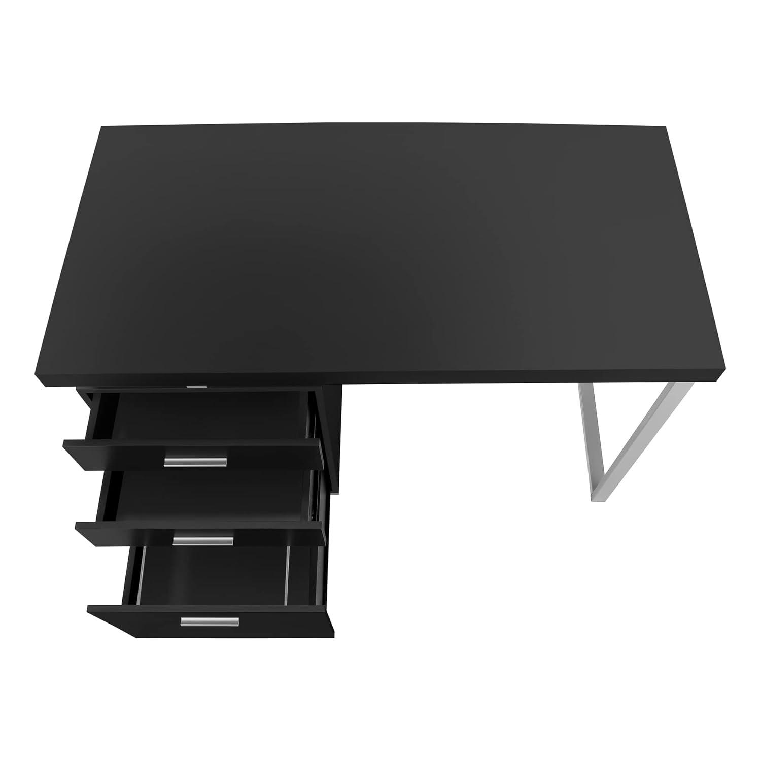 Monarch Specialties Computer Desk, Home Office, Laptop, Storage Drawers, 48"L, Work, Black Laminate