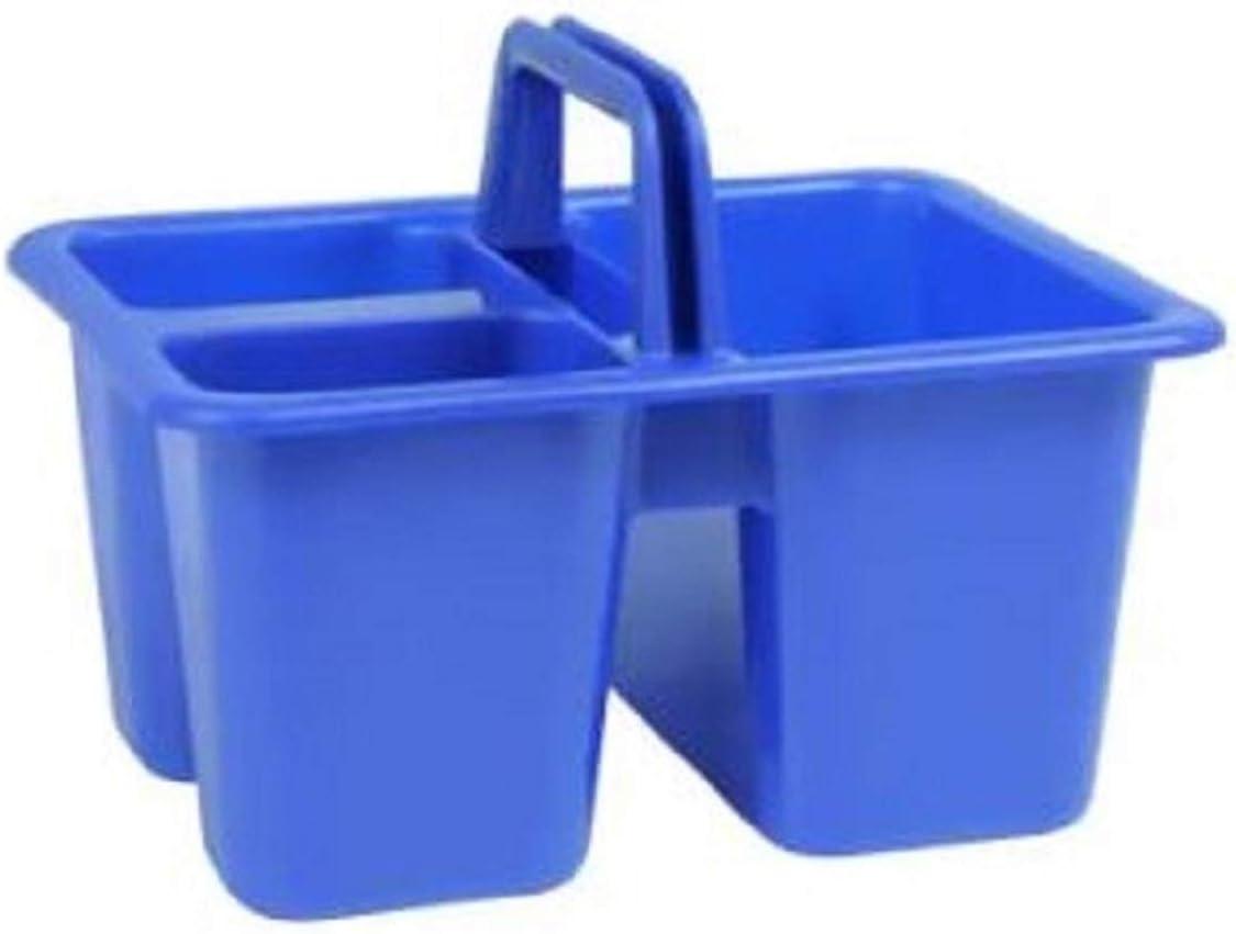 Kids Arts & Crafts Small Plastic Caddies with Handles, 3 Compartments, Assorted Colors, 4-ct Set