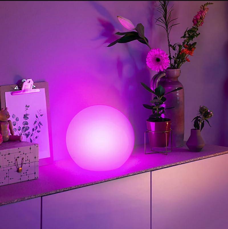 LOFTEK 8-inch LED Night Light Ball: 16 RGB Colors and Dimmable Globe Light with Remote, Upgraded Folding Handle, Seamless Matte Housing, Rechargeable IP65 Floating Pool Light, for Nursery or Decor