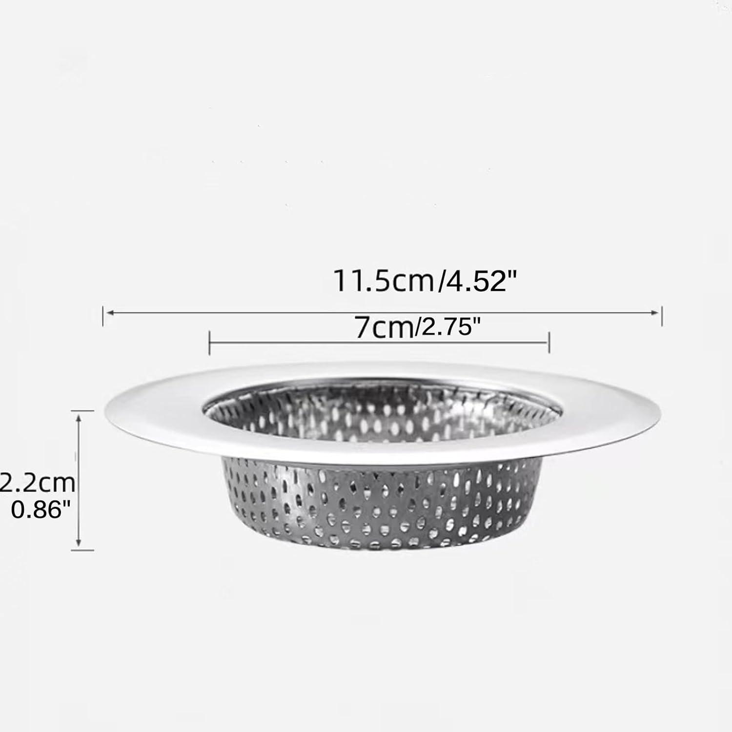 Polished Silver Stainless Steel Mesh Kitchen Sink Strainer