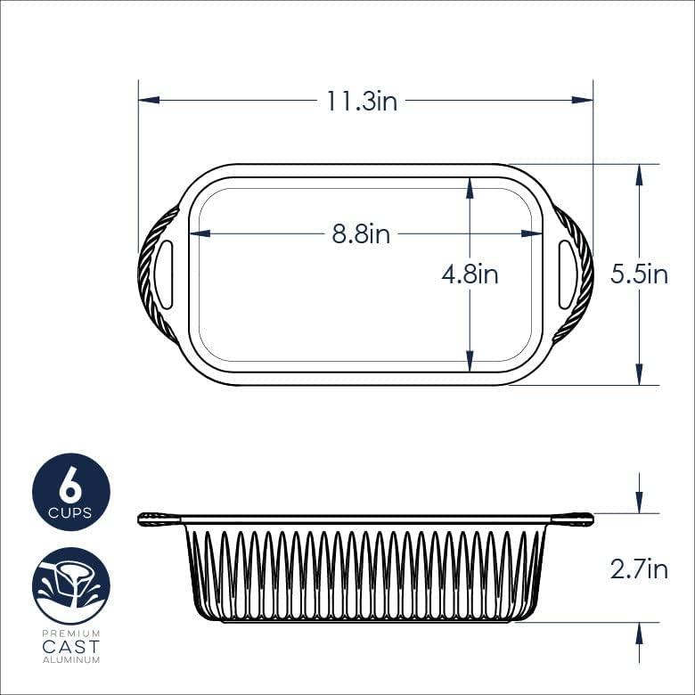 Classic Non-Stick Aluminum Loaf Pan with Handles