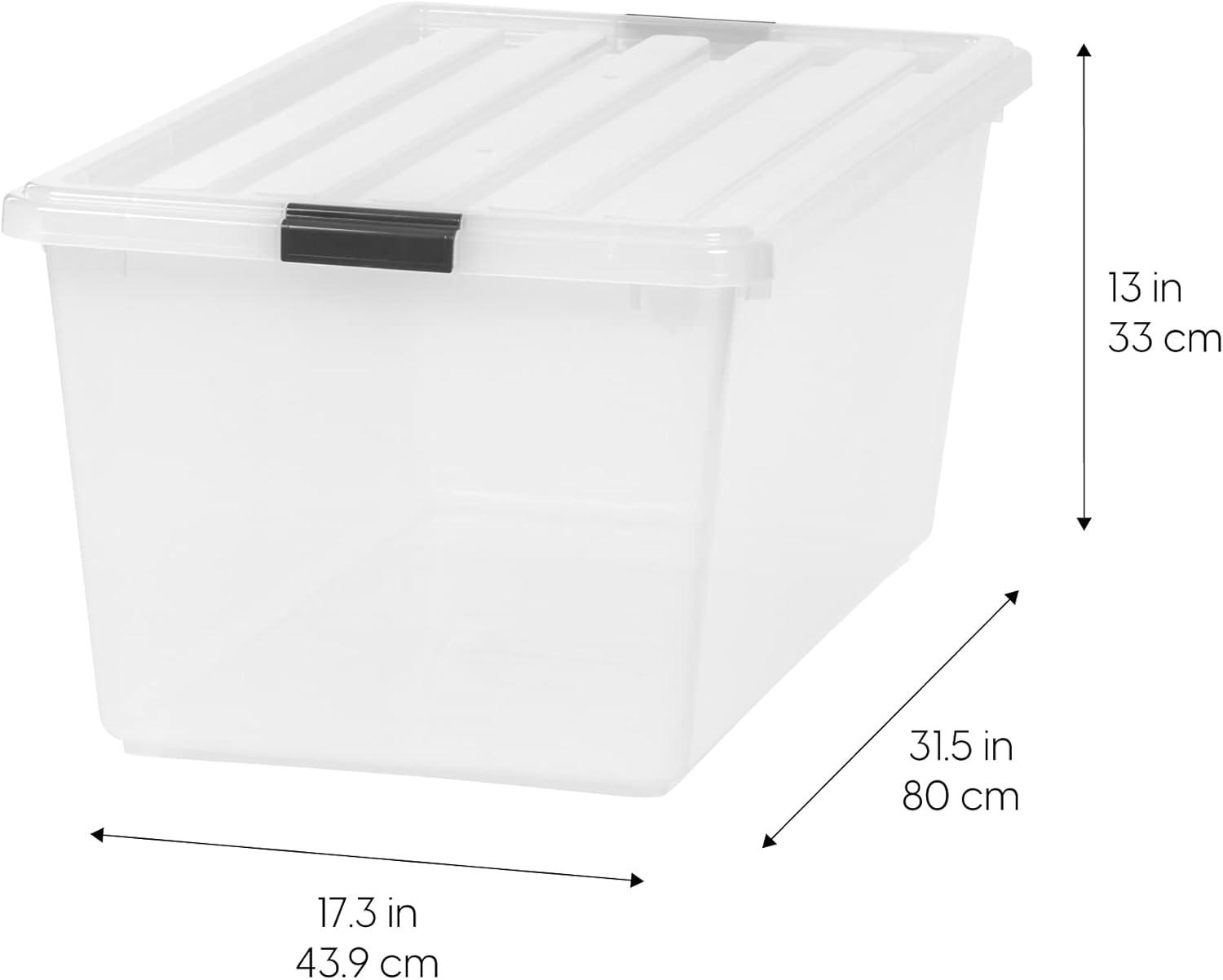 IRIS USA 45/68/91/144qt Plastic Storage Bins with Lids