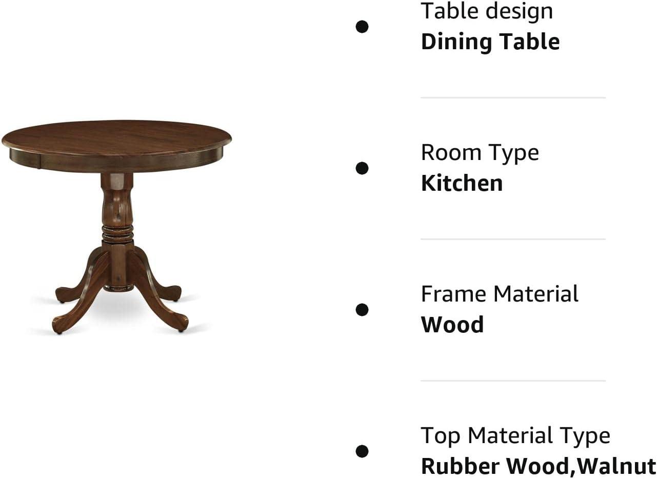 Classic Round Walnut Extendable Dining Table in Traditional Style