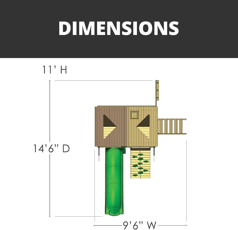 Gorilla Playsets Chateau Tower Swing Set with Wood Roof