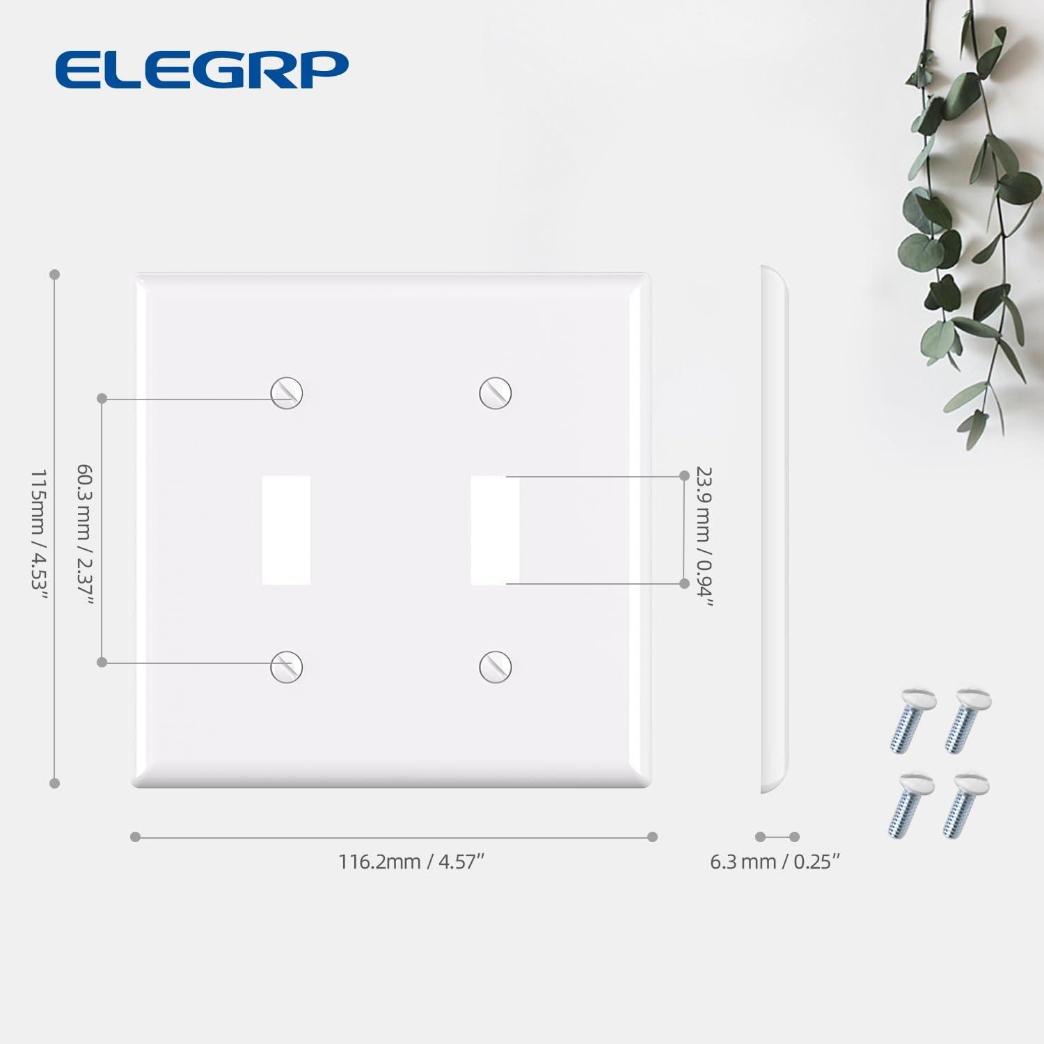 White Standard Size 2-Gang Toggle Wall Plate