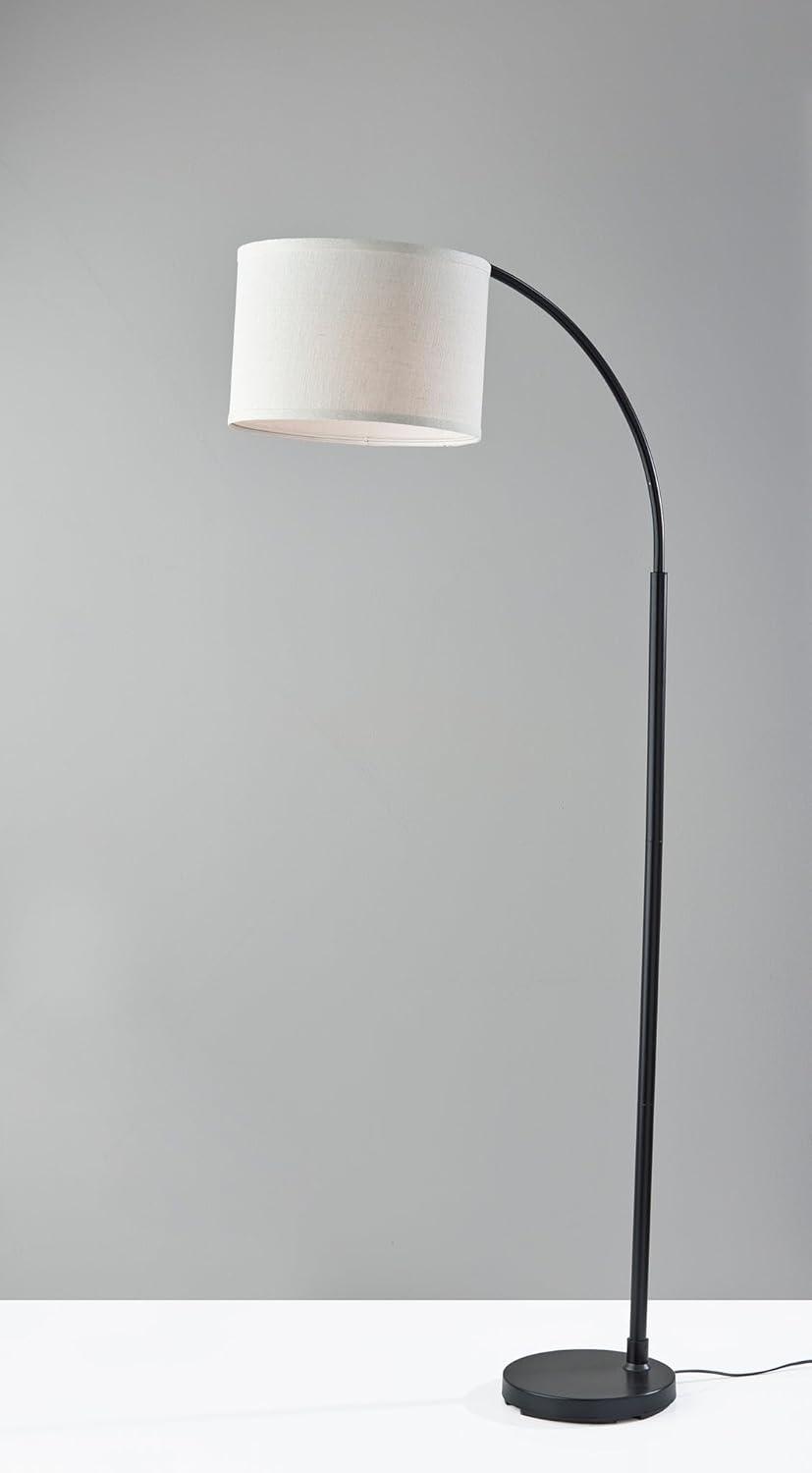 Adesso Jace Floor Lamp Black: Adjustable Arc, Overhead Reading Light, ETL Listed, Modern Design