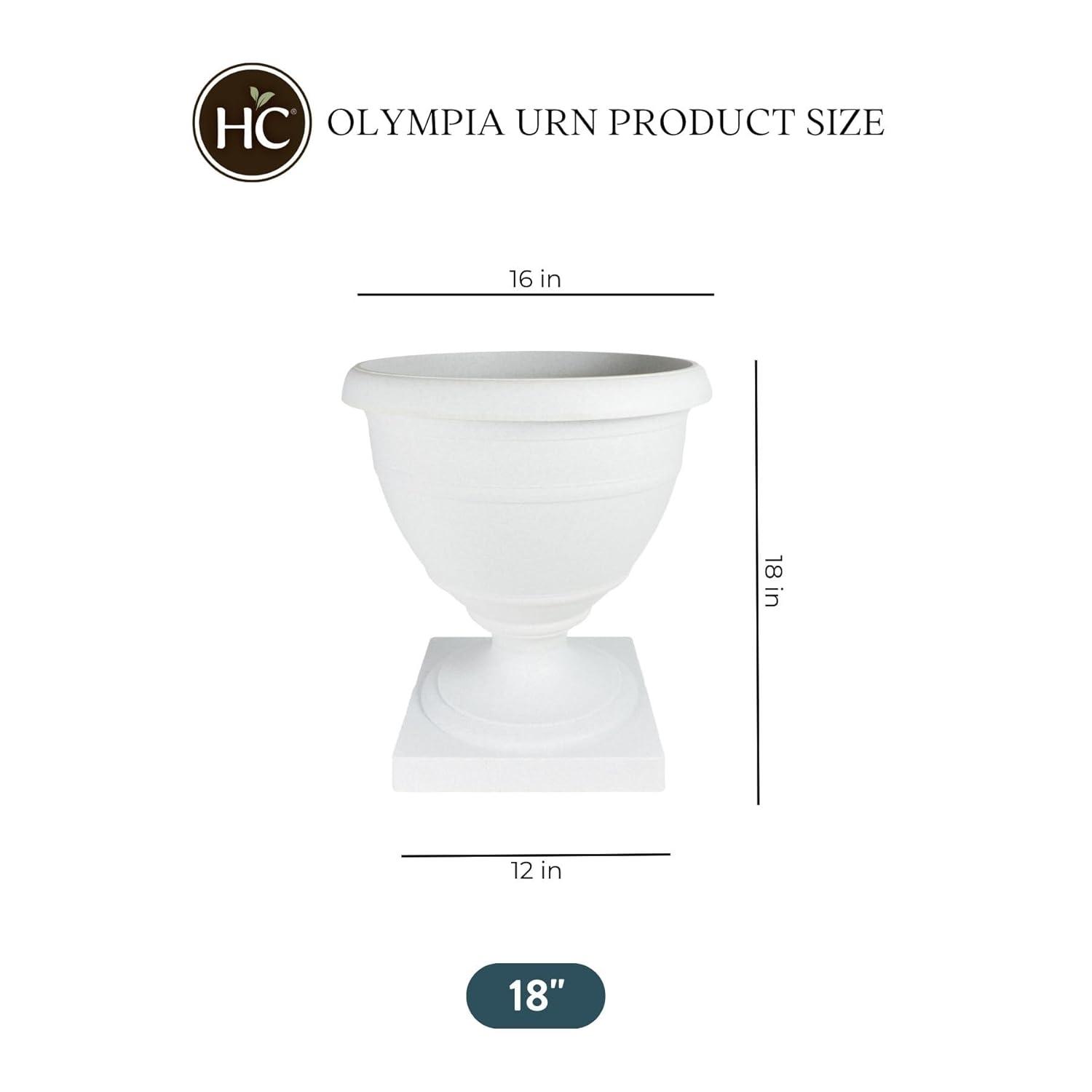 HC  16 in. Round Urn Olympia Urn, White