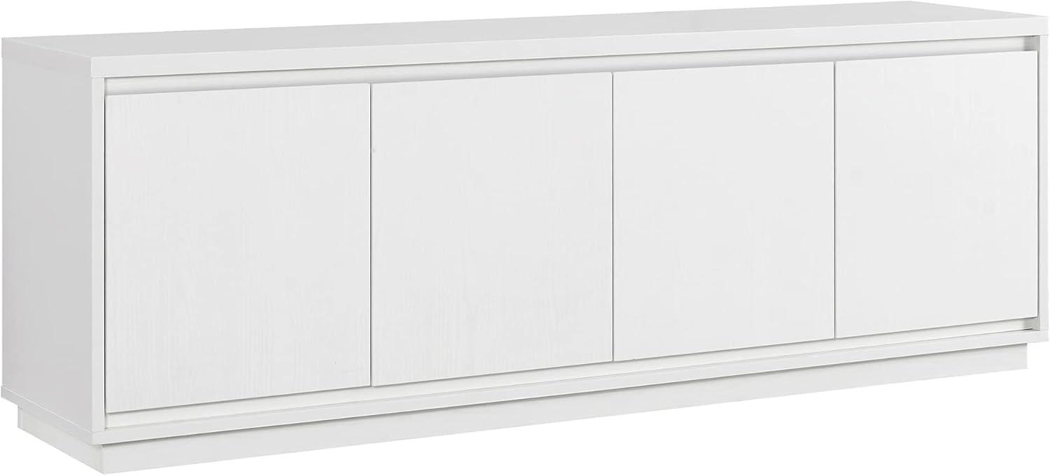 White Rectangular TV Stand with Cabinets for 75" TVs