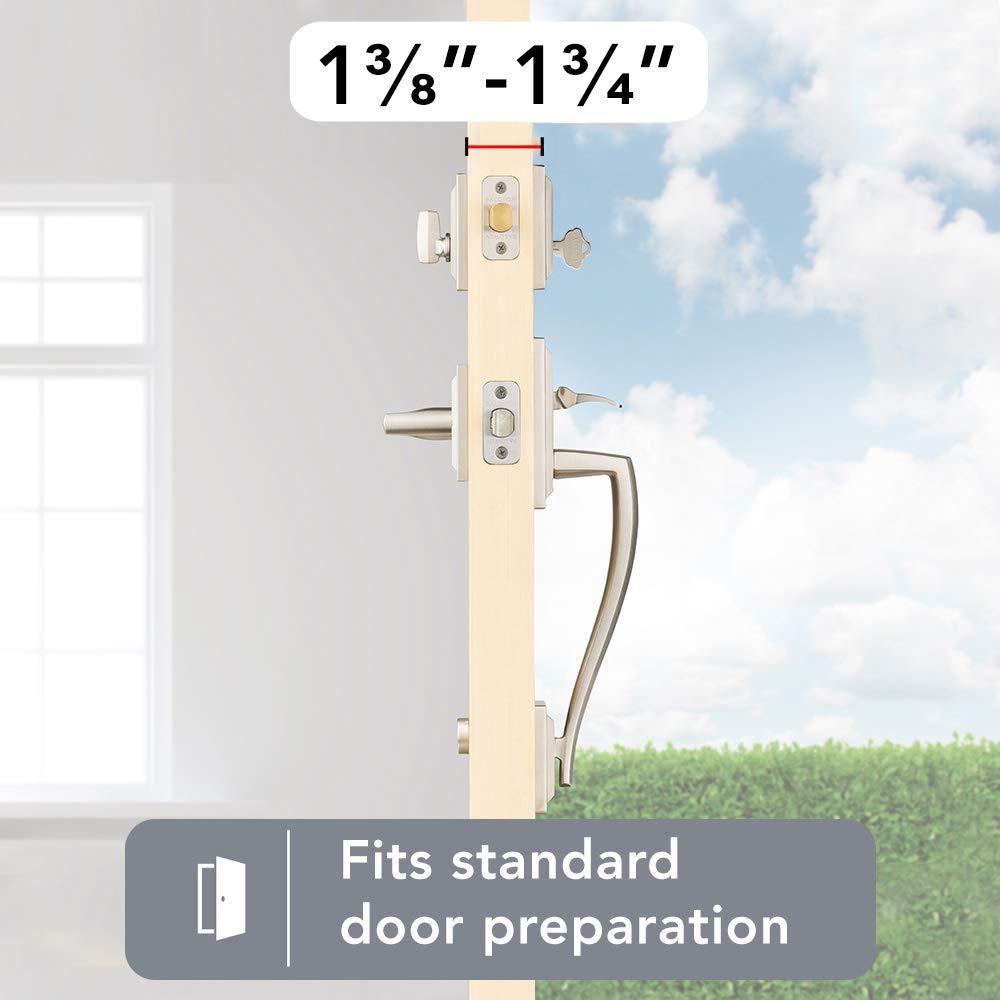 Torrey Pines Satin Nickel Single-Cylinder Deadbolt Handleset