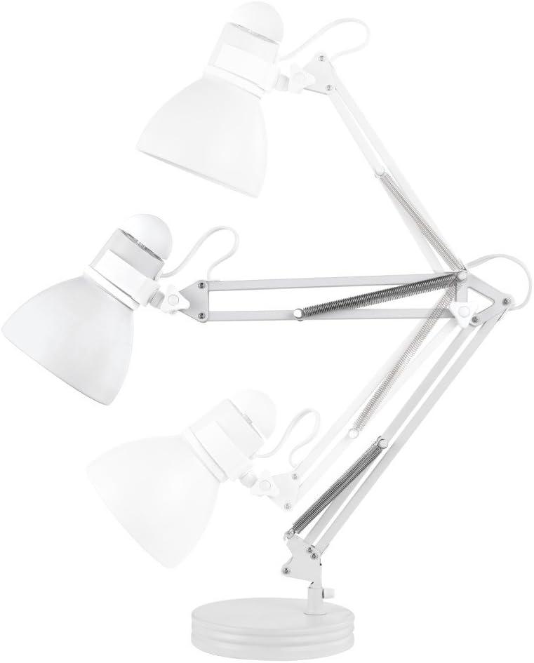 Adjustable 28" Matte White Swing Arm Kids' Desk Lamp