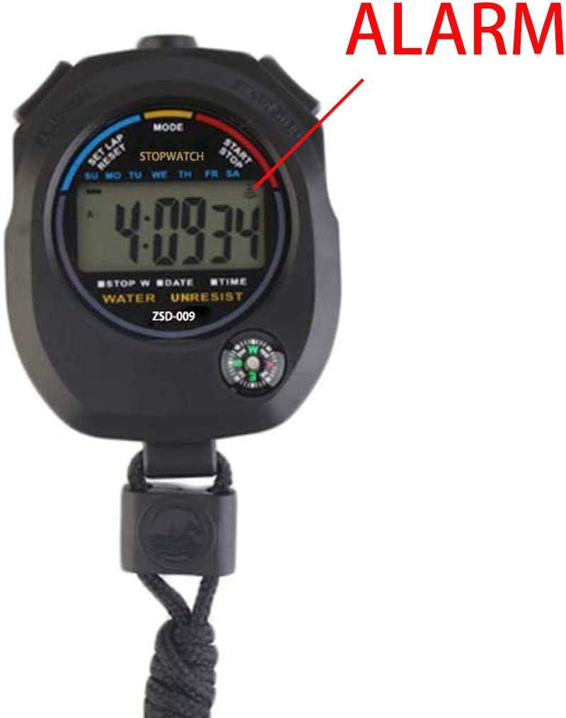 Black Multi-Function Digital Sport Stopwatch Timer with Large Display