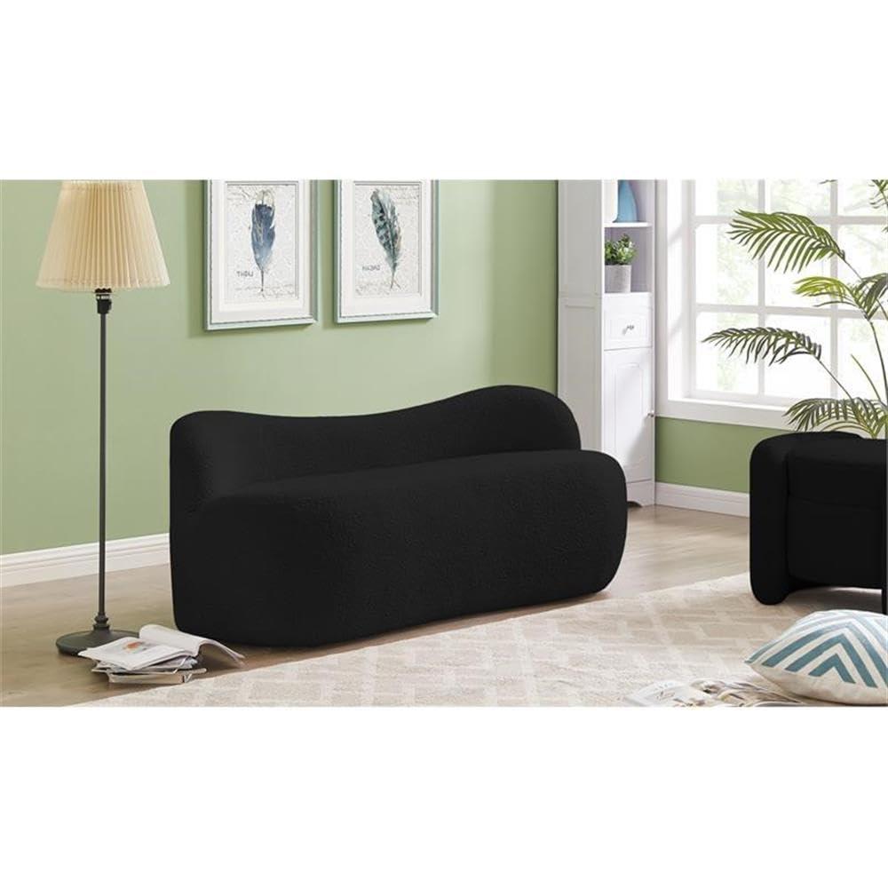 Meridian Furniture Flair Black Boucle Fabric Bench