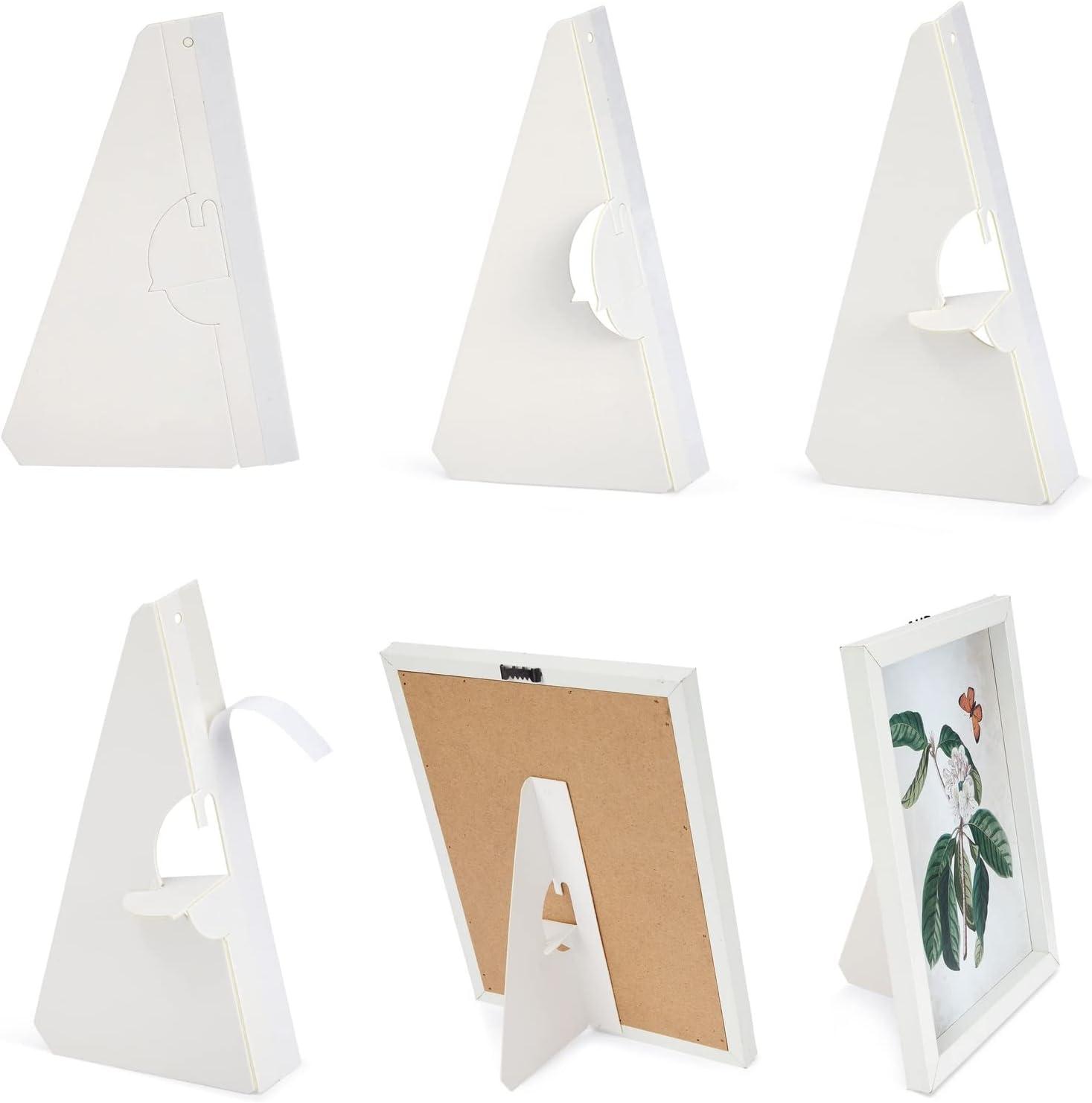 Bright Creations 50-Pack Self-Stick Cardboard Easel Backs, Picture Frame and Art Easel Stand Bulk Pack (White, 7 in)