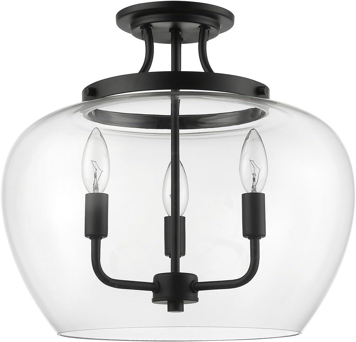 Z-Lite Joliet 3 - Light Semi-Flush Mount in  Matte Black