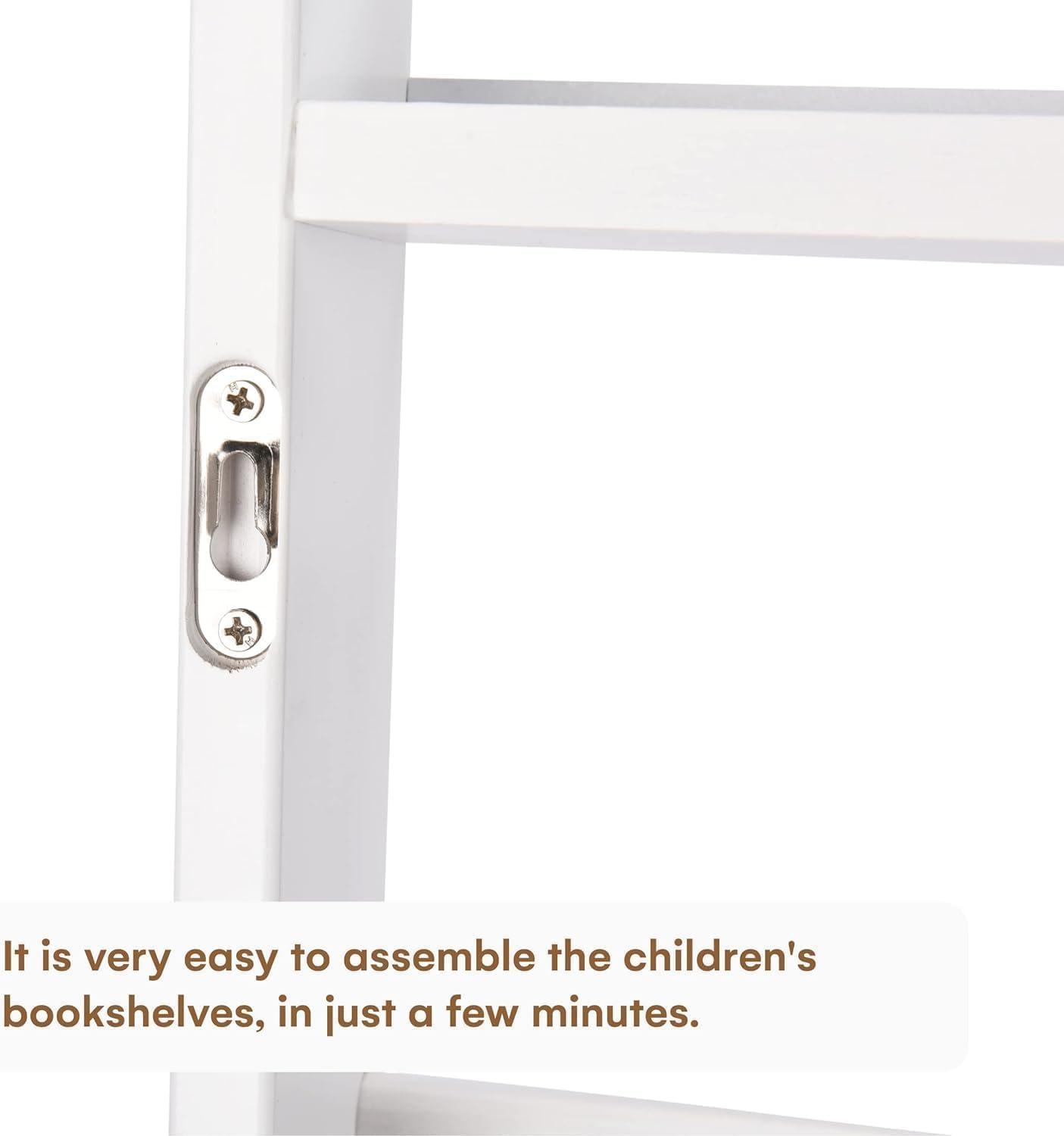 CHILDLIKE BEHAVIOR Bookshelf Organizer for Kids - White 3 Tier