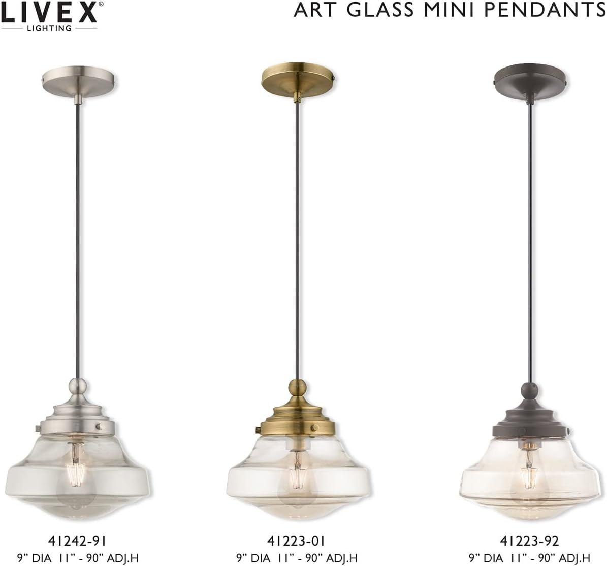 Livex Lighting 41223 1 Light 9" Wide Mini Pendant - Brass