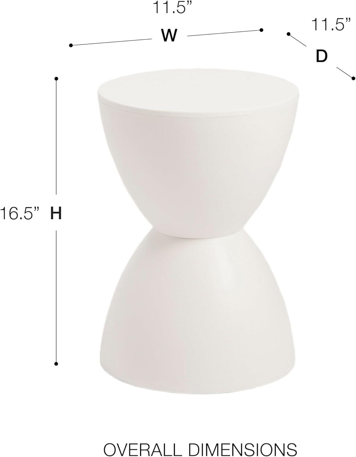 Hourglass Shaped Stool Plastic Modern Simple Nordic Style Household Round Stool for Bathroom Fitting Room White