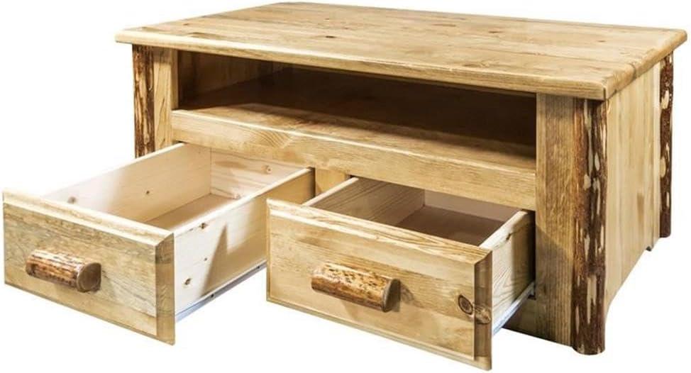 Rustic Pine 40" Rectangular Lift-Top Coffee Table with Storage