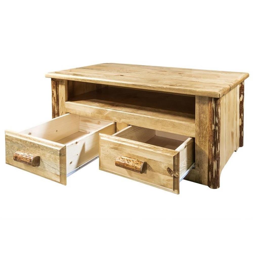 Rustic Pine 40" Rectangular Lift-Top Coffee Table with Storage