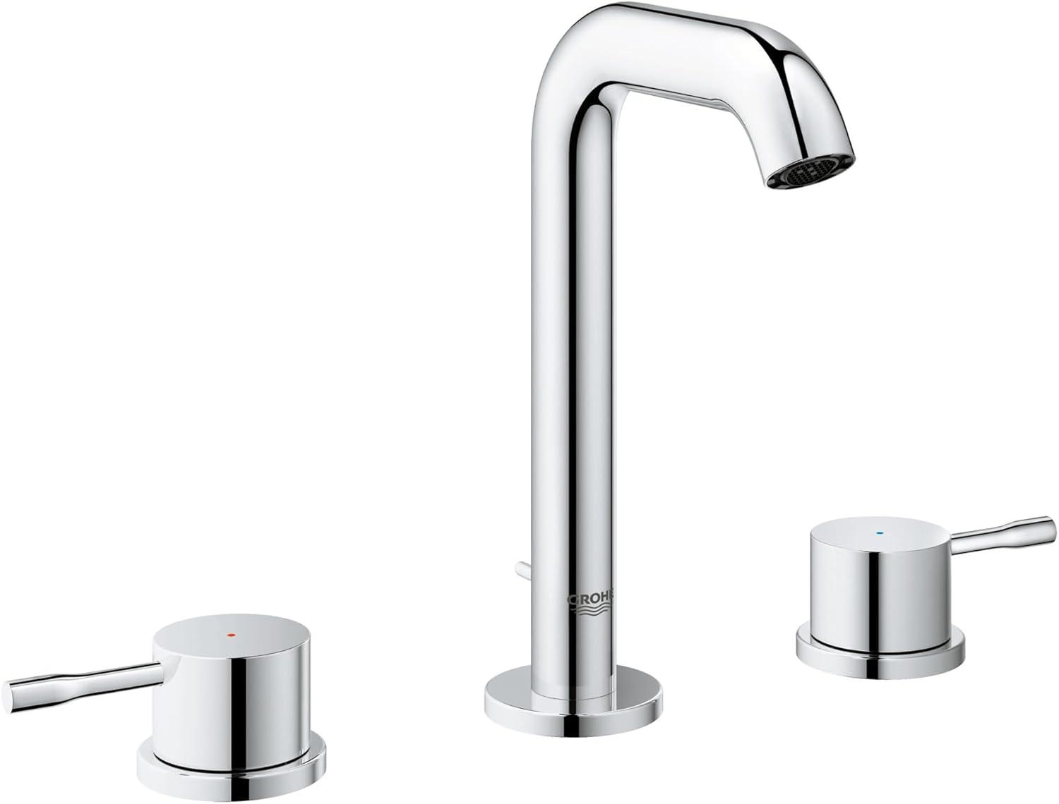 Modern Essence Chrome Dual-Handle Widespread Bathroom Faucet