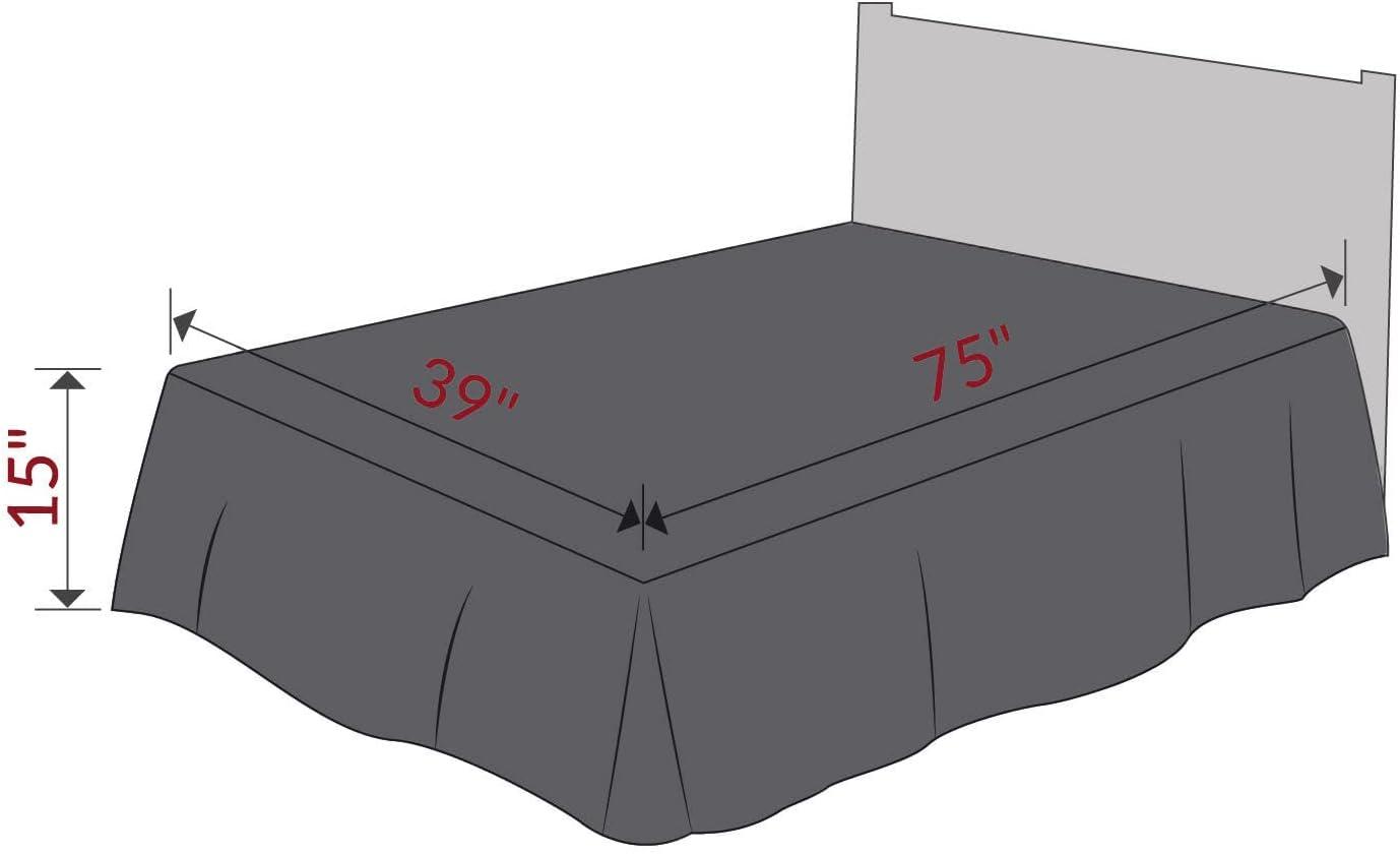 Mellanni Iconic Collection Pleated Microfiber Bed Skirt 15" Drop, King, Gray