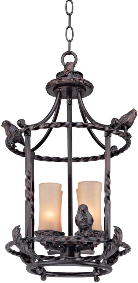 Franklin Iron Works Wrought Bronze Pendant Chandelier 13" Wide Rustic Scavo Glass 4-Light Fixture Dining Room House Foyer Kitchen