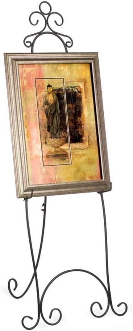 Black Metal Floor-Standing Easel with Decorative Accents