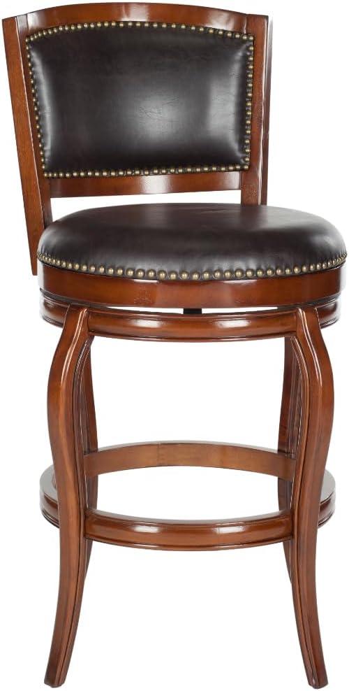 Pasquale Swivel Bar Stool - FOX7011 - Walnut/Brown - Safavieh Couture