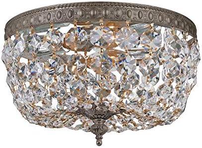 Crystorama 2 Light Clear Italian Crystal English Bronze Flush Mount