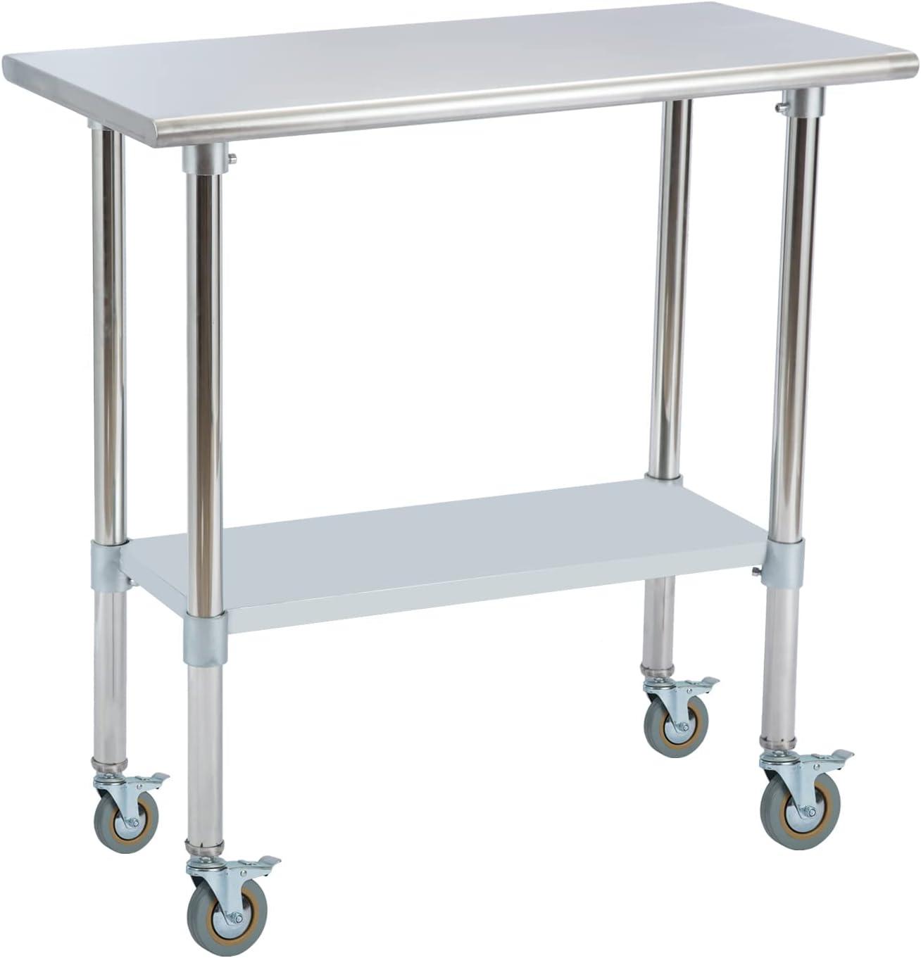 Amgood Stainless Steel Table With Wheels