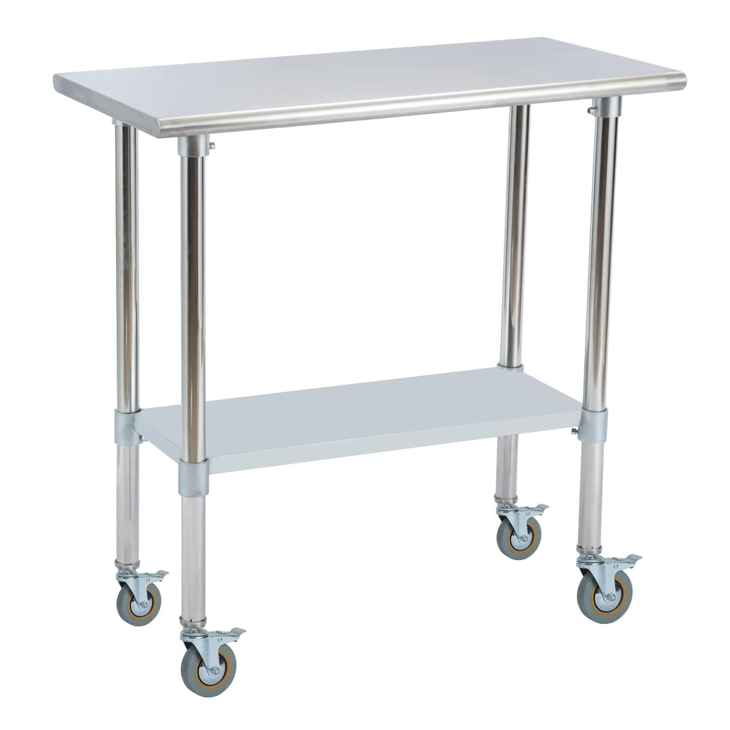 Amgood Stainless Steel Table With Wheels