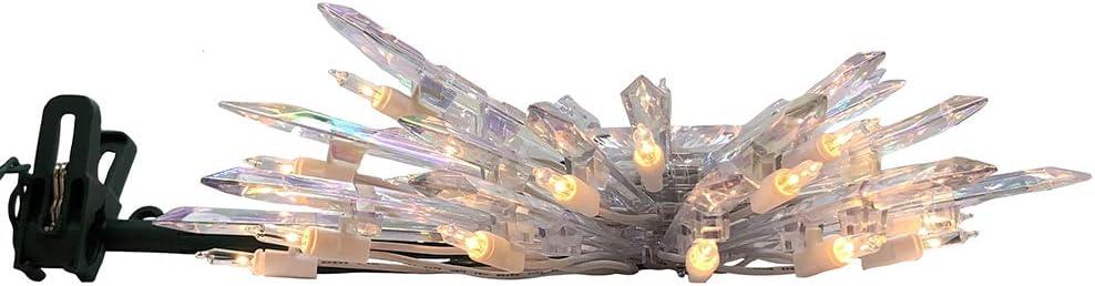 Kurt Adler 13.5" Clear Crystal Snowflake Tree Topper with Lights