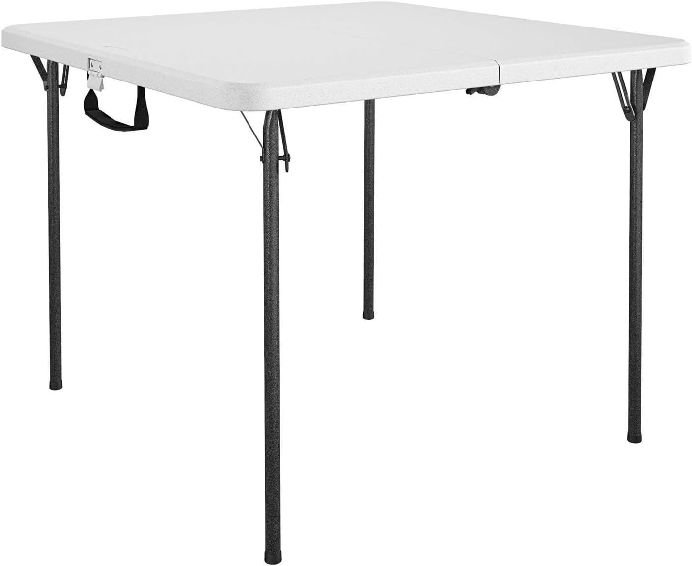 COSCO XL 36" Fold-in-Half Card Table w/ Handle, White, Indoor & Outdoor