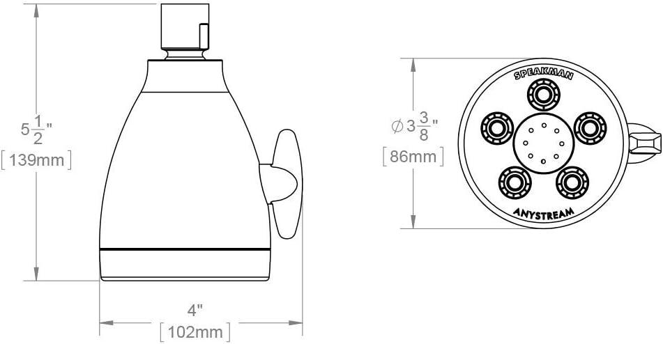 Polished Chrome Multi-Function Wall Mounted Shower Head