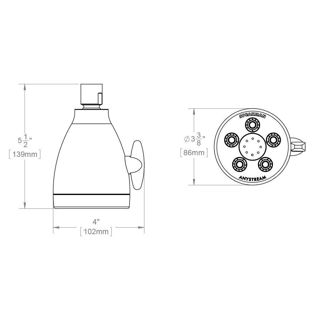 Hotel 2.5 GPM Multi Function Adjustable Shower Head