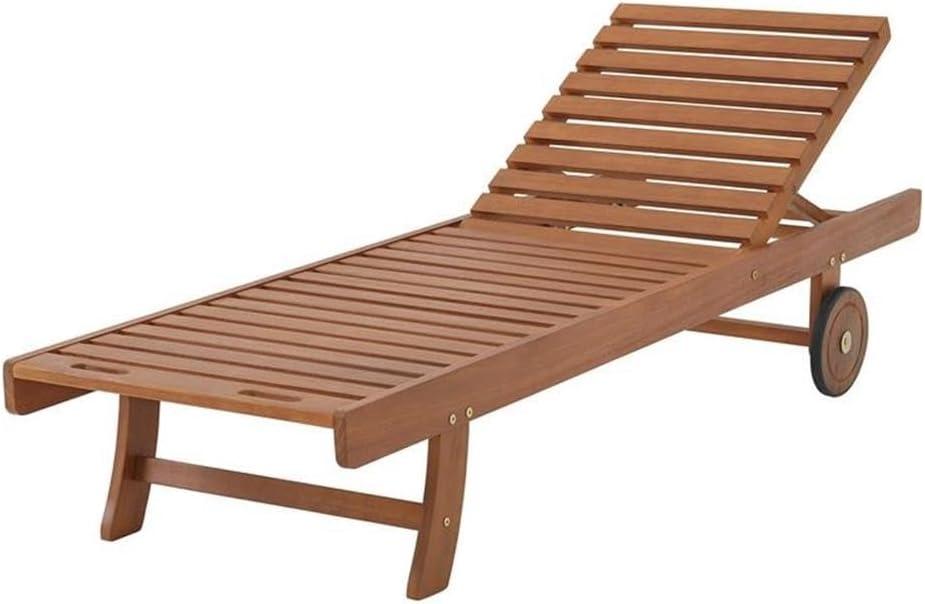 Caspian Eucalyptus Wood Outdoor Lounge Chair - Natural - Alaterre Furniture