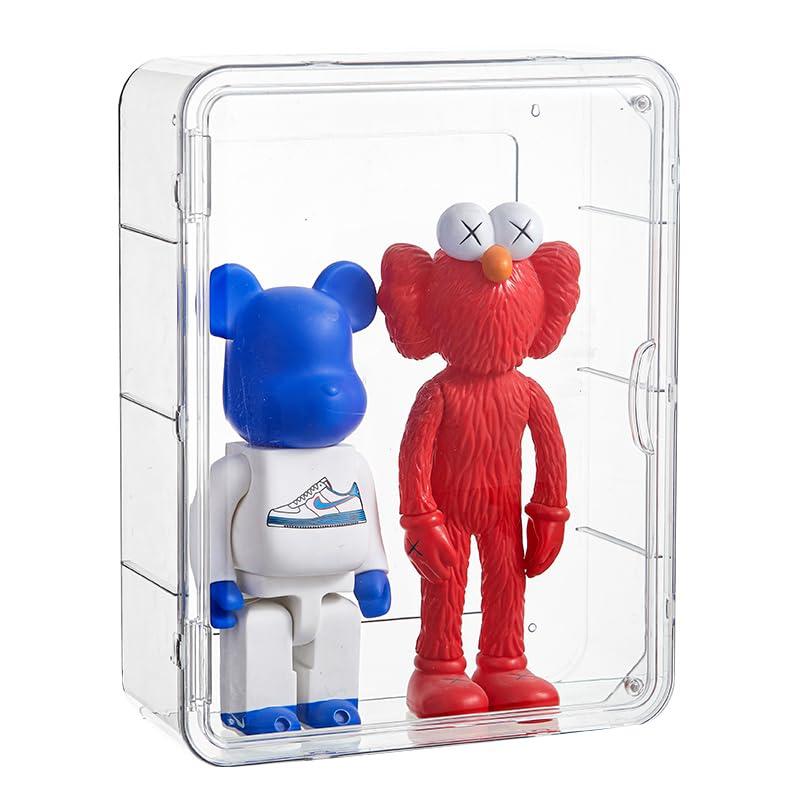 Clear Acrylic Display Case with Two Display Shelves for Figures, Dustproof Storage Organizer Box with Magnetic Door, Acrylic Collectibiles Showcase
