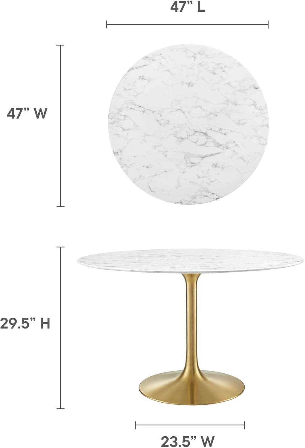 Modway Lippa Oval Artificial Marble Dining Table