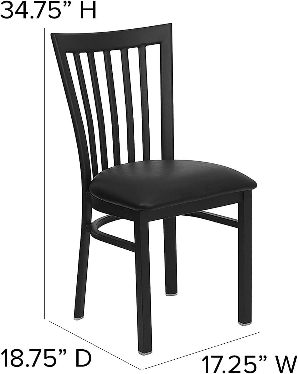 Hercules Series 18.75" Black Metal Restaurant Chair with Vinyl Seat