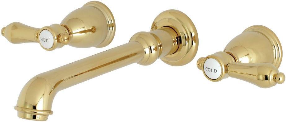Kingston Brass KS7122BAL Kingston Brass Heirloom Two-Handle 3-Hole Wall Mount Bathroom Faucet