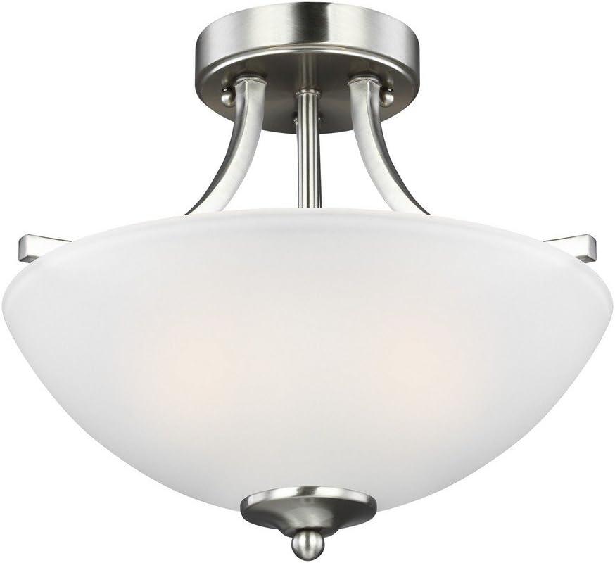 Brushed Nickel LED Semi-Flush Convertible Pendant Light