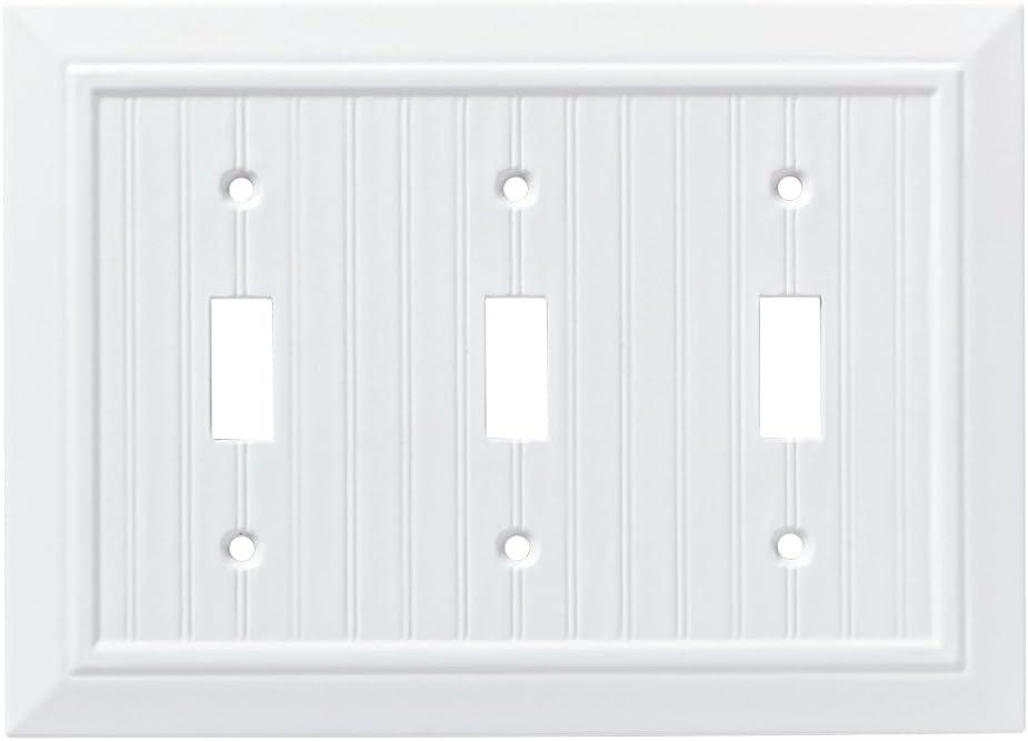 White Beadboard Triple Switch Wall Plate