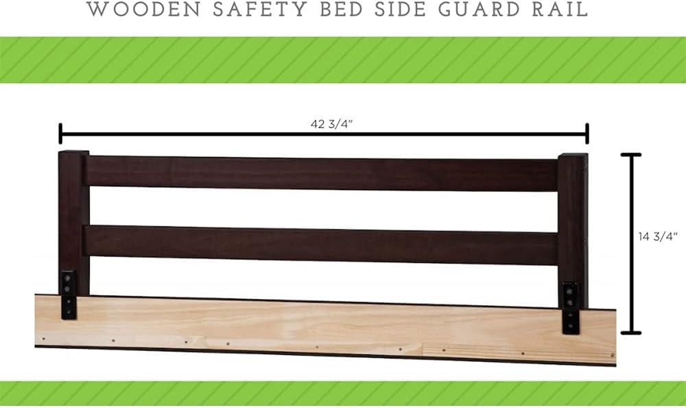 Wooden Safety Bed Side Guard Rail for Toddler, Kids and Children’s Beds (River Rock)